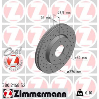 Тормозной диск ZIMMERMANN 380.2168.52 - Топ Продаж! - Інтернет-магазин спільних покупок ToGether