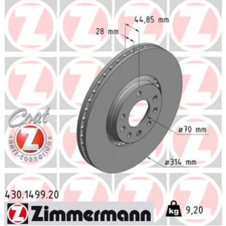 Тормозной диск ZIMMERMANN 430.1499.20 - Топ Продаж! - Інтернет-магазин спільних покупок ToGether