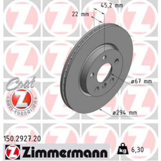 Тормозной диск ZIMMERMANN 150.2927.20 - Топ Продаж! - Інтернет-магазин спільних покупок ToGether