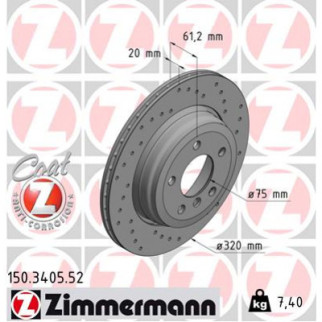 Тормозной диск ZIMMERMANN 150.3405.52 - Топ Продаж! - Інтернет-магазин спільних покупок ToGether