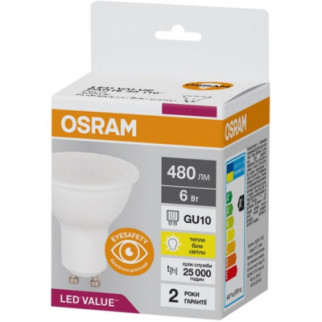 Лампочка Osram LED VALUE, PAR16, 6W, 3000K GU10 (4058075689626) - Топ Продаж! - Інтернет-магазин спільних покупок ToGether