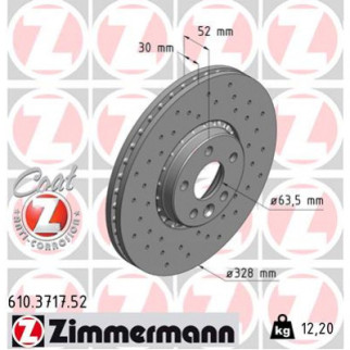 Тормозной диск ZIMMERMANN 610.3717.52 - Топ Продаж! - Інтернет-магазин спільних покупок ToGether