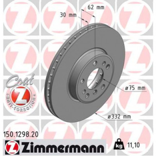 Тормозной диск ZIMMERMANN 150.1298.20 - Топ Продаж! - Інтернет-магазин спільних покупок ToGether