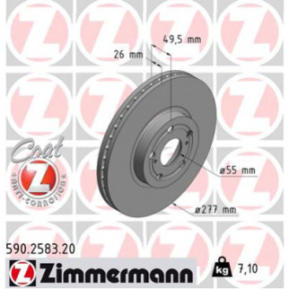 Тормозной диск ZIMMERMANN 590.2583.20 - Топ Продаж! - Інтернет-магазин спільних покупок ToGether