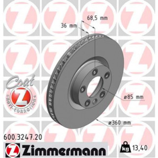 Тормозной диск ZIMMERMANN 600.3247.20 - Топ Продаж! - Інтернет-магазин спільних покупок ToGether