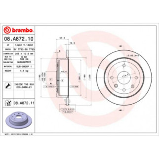 Тормозной диск Brembo 08.A872.10 - Топ Продаж! - Інтернет-магазин спільних покупок ToGether