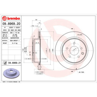Тормозной диск Brembo 09.8969.20 - Інтернет-магазин спільних покупок ToGether
