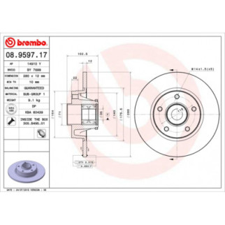 Тормозной диск Brembo 08.9597.17 - Топ Продаж! - Інтернет-магазин спільних покупок ToGether