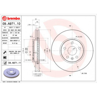 Тормозной диск Brembo 09.A971.11 - Топ Продаж! - Інтернет-магазин спільних покупок ToGether