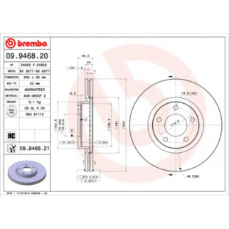 Тормозной диск Brembo 09.9468.20 - Топ Продаж! - Інтернет-магазин спільних покупок ToGether