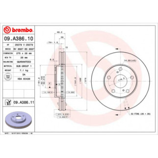 Тормозной диск Brembo 09.A386.11 - Інтернет-магазин спільних покупок ToGether