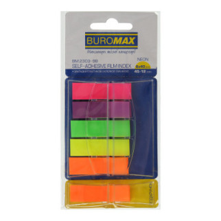 Стикер-закладка Buromax Plastic bookmarks 45x12mm, 6*40 шт, neon (BM.2303-98А) - Топ Продаж! - Інтернет-магазин спільних покупок ToGether