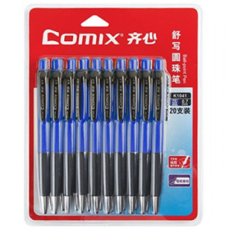 Ручка шариковая Comix набор автоматических 0,7 мм синяя 20 шт (PEN-COM-K1041-96) - Топ Продаж! - Інтернет-магазин спільних покупок ToGether