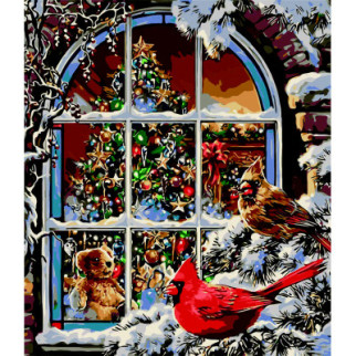 Картина по номерам ZiBi Окно в Рождество 40*50 см ART Line (ZB.64117) - Топ Продаж! - Інтернет-магазин спільних покупок ToGether