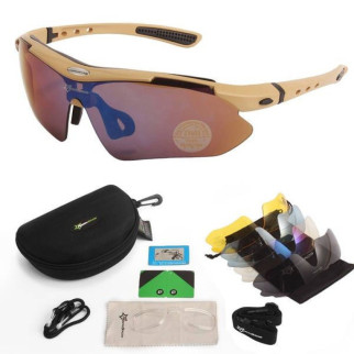 Тактичні захисні окуляри RockBros  койот  5 пар змінних лінз  - Інтернет-магазин спільних покупок ToGether