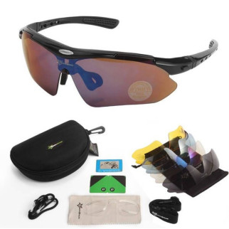 Тактичні захисні окуляри RockBros чорні 5 пар змінних лінз - Інтернет-магазин спільних покупок ToGether