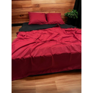 Комплект постільної білизни Однотон червоний+чорний двоспальний, 180 х 215 см - Інтернет-магазин спільних покупок ToGether