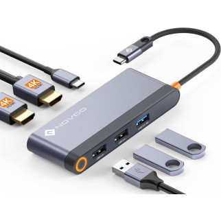 Док-станція NOVOO USB C з двома моніторами, адаптер USB-C на подвійній HDMI з двома HDMI 4K за 60 Гц, PD 100 Вт - Інтернет-магазин спільних покупок ToGether