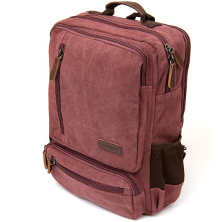 Рюкзак текстильний дорожній унісекс на два відділення Vintage 20615 Малиновий - Інтернет-магазин спільних покупок ToGether