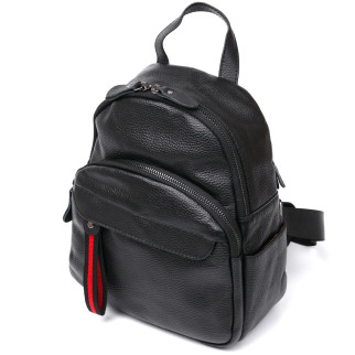 Шкіряний невеликий жіночий рюкзак Vintage 20675 Чорний - Інтернет-магазин спільних покупок ToGether