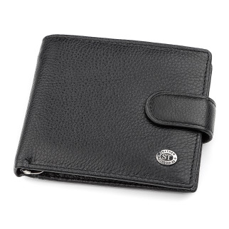 Чоловічий гаманець ST Leather 18309 (ST113-1) із Затискачачем для грошей Чорний - Інтернет-магазин спільних покупок ToGether