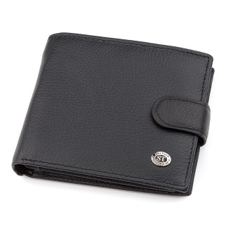 Чоловічий гаманець ST Leather 18339 (ST138) дуже стильний Чорний - Інтернет-магазин спільних покупок ToGether