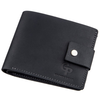Компактне чоловіче портмоне в вінтажному стилі GRANDE PELLE 11228 Чорне - Інтернет-магазин спільних покупок ToGether