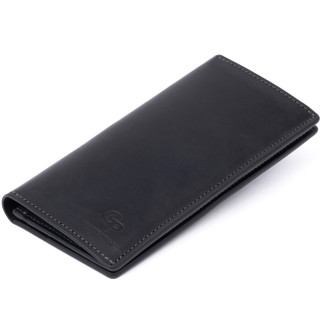 Вертикальний гаманець матовий на магнітній кнопці GRANDE PELLE 11313 Чорний - Інтернет-магазин спільних покупок ToGether