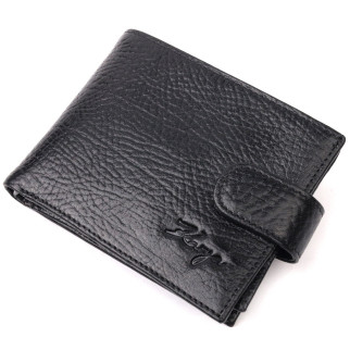 Класичний чоловічий гаманець з хлястиком із натуральної шкіри KARYA 21077 Чорний - Інтернет-магазин спільних покупок ToGether