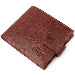 Функціональний чоловічий гаманець з хлястиком із натуральної шкіри KARYA 21080 Світло-коричневий - Інтернет-магазин спільних покупок ToGether