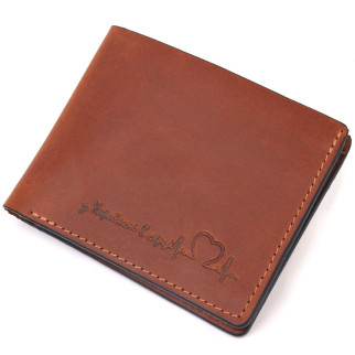 Чоловічий шкіряний гаманець у дві додавання Серце GRANDE PELLE 16736 Світло-коричневий - Інтернет-магазин спільних покупок ToGether