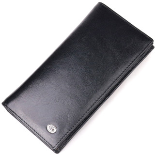 Надійний чоловічий гаманець з натуральної гладкої шкіри в дві додавання ST Leather 19414 Чорний - Інтернет-магазин спільних покупок ToGether
