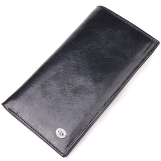 Вертикальний гаманець для чоловіків із натуральної шкіри ST Leather 19420 Чорний - Інтернет-магазин спільних покупок ToGether