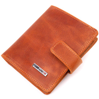 Чоловічий гаманець із добротної вінтажної шкіри KARYA 21327 Рудий - Інтернет-магазин спільних покупок ToGether