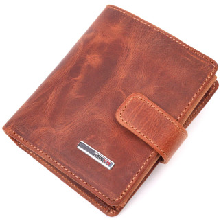 Функціональний чоловічий гаманець у вінтажній шкірі KARYA 21369 Рудий - Інтернет-магазин спільних покупок ToGether