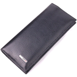 Вертикальний чоловічий гаманець із натуральної зернистої шкіри KARYA 21436 Чорний - Інтернет-магазин спільних покупок ToGether