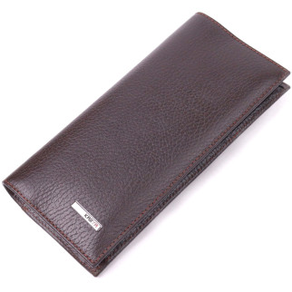 Чудовий вертикальний чоловічий гаманець із натуральної зернистої шкіри KARYA 21437 Коричневий - Інтернет-магазин спільних покупок ToGether