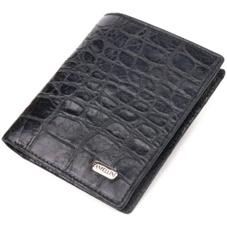Оригінальне чоловіче портмоне з натуральної фактурної шкіри CANPELLINI 21502 Чорне - Інтернет-магазин спільних покупок ToGether