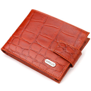 Чоловічий гаманець з натуральної фактурної шкіри CANPELLINI 21510 Світло-коричневий - Інтернет-магазин спільних покупок ToGether