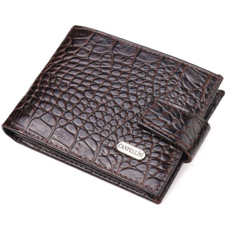 Оригінальний чоловічий гаманець із натуральної фактурної шкіри CANPELLINI 21513 Коричневий - Інтернет-магазин спільних покупок ToGether