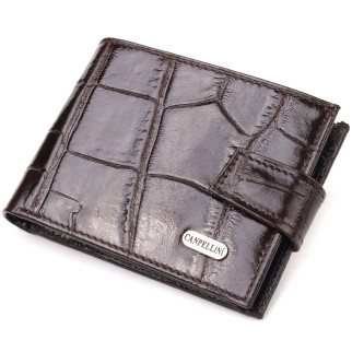 Надійний чоловічий гаманець із натуральної фактурної шкіри CANPELLINI 21516 Коричневий - Інтернет-магазин спільних покупок ToGether