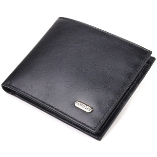 Якісний гаманець для чоловіків у два складення з натуральної гладкої шкіри CANPELLINI 21579 Чорний - Інтернет-магазин спільних покупок ToGether