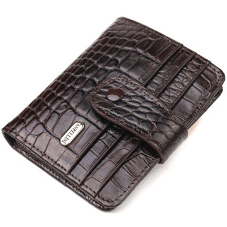 Цікавий гаманець для чоловіків з натуральної шкіри з тисненням під крокодила CANPELLINI 21689 Коричневий - Інтернет-магазин спільних покупок ToGether