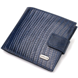 Чоловічий гаманець з натуральної шкіри горизонтального формату з тисненням CANPELLINI 21767 Синій - Інтернет-магазин спільних покупок ToGether