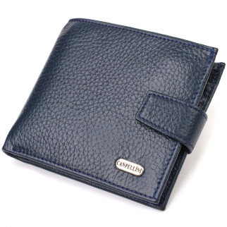 Практичний чоловічий гаманець із натуральної зернистої шкіри CANPELLINI 21879 Синій - Інтернет-магазин спільних покупок ToGether