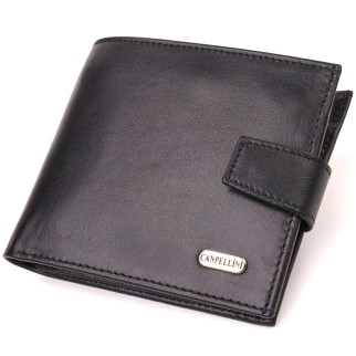 Стильний чоловічий гаманець з натуральної гладкої шкіри CANPELLINI 21880 Чорний - Інтернет-магазин спільних покупок ToGether