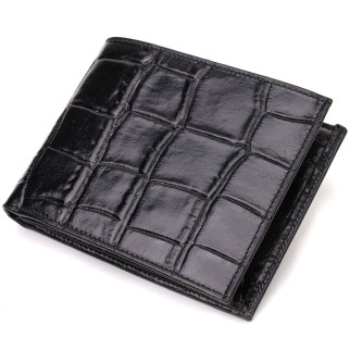 Модний гаманець для чоловіків з натуральної шкіри з тисненням під крокодила CANPELLINI 21925 Чорний - Інтернет-магазин спільних покупок ToGether
