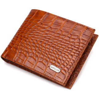 Сучасний гаманець для чоловіків з натуральної шкіри з тисненням під крокодила CANPELLINI 21574 Коричневий - Інтернет-магазин спільних покупок ToGether