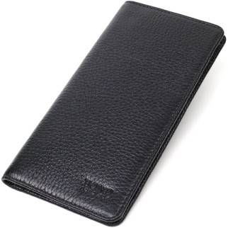 Вертикальний чоловічий гаманець із натуральної зернистої шкіри BOND 21983 Чорний - Інтернет-магазин спільних покупок ToGether
