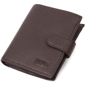 Компактний чоловічий вертикальний гаманець із натуральної шкіри флотар BOND 22002 Коричневий - Інтернет-магазин спільних покупок ToGether